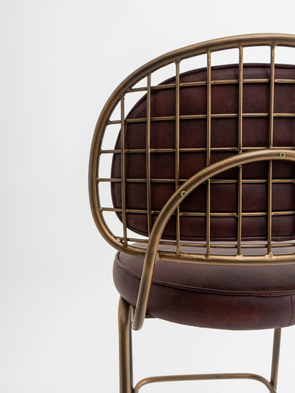 Antique Crimson Barstool