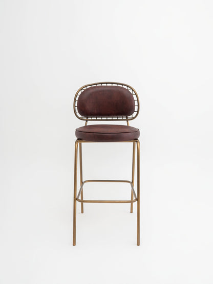Antique Crimson Barstool