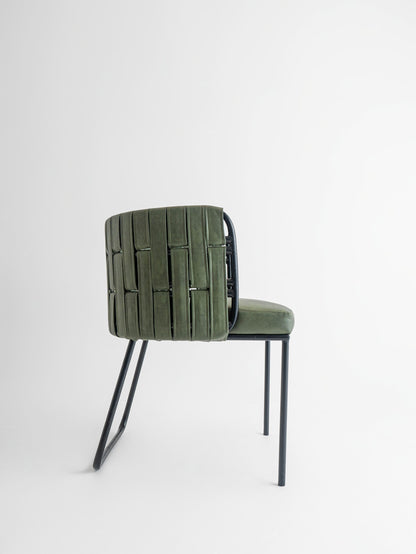 Olive Luxe Metal Dining Chair